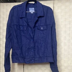 Tommy Bahama Navy Blue Button-Front Jean Jacket XL